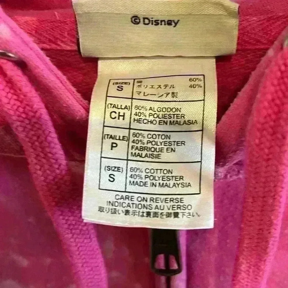 Authentic original Disney Parks I love Mickey heart zip up hoodie sz S tye dye - Picture 8 of 8